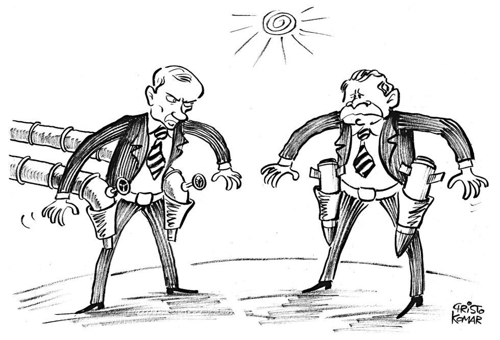 Putin&Bush at High Noon - B&W
