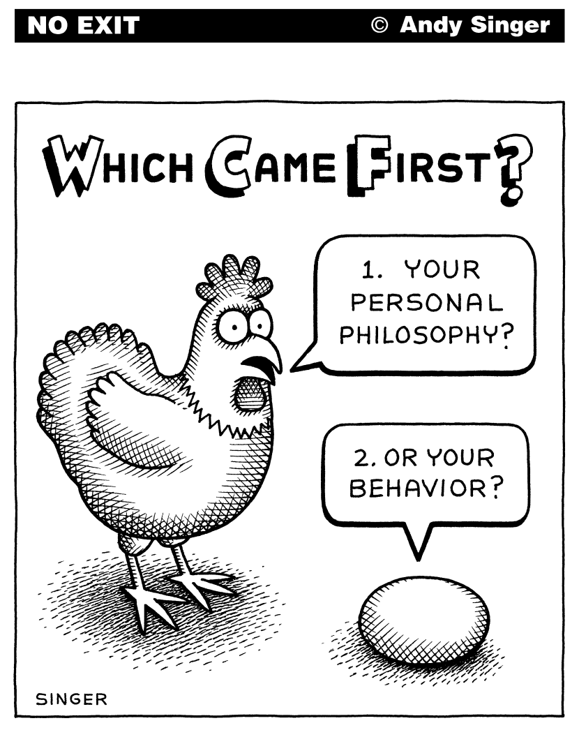 Beliefs versus Behavior is a Chicken and Egg