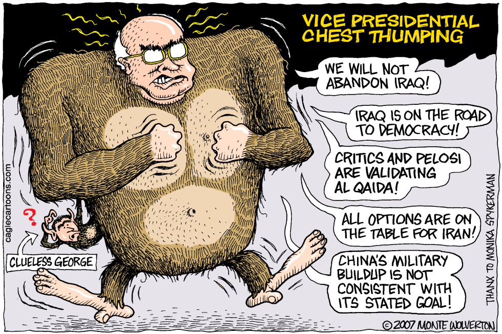 Cheney Chest Thumping -- COLOR