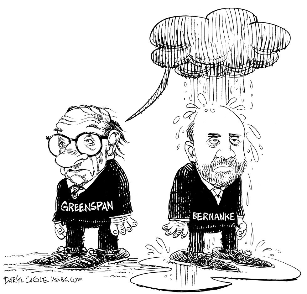 Greenspan Bernanke and the Stock Market Drop