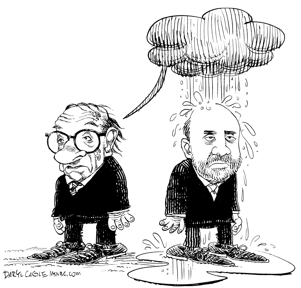  GREENSPAN AND BERNANKE WITH NO LABELS by Daryl Cagle