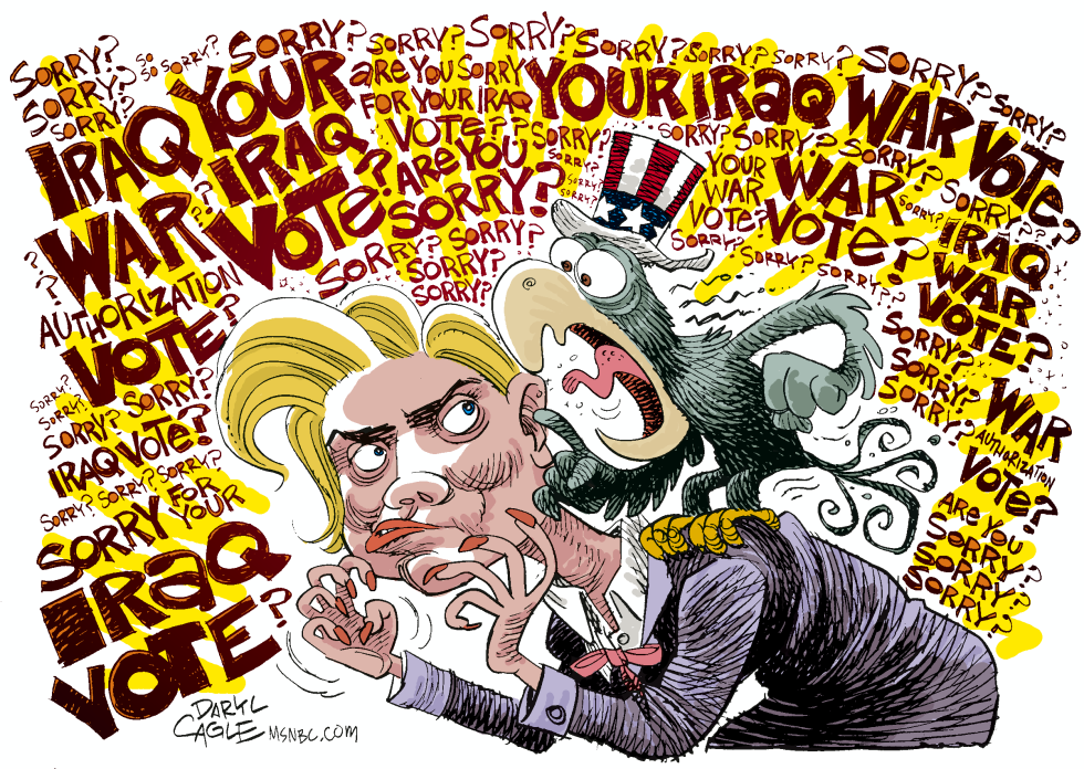  HILLARY CLINTON WAR AUTHORIZATION VOTE by Daryl Cagle