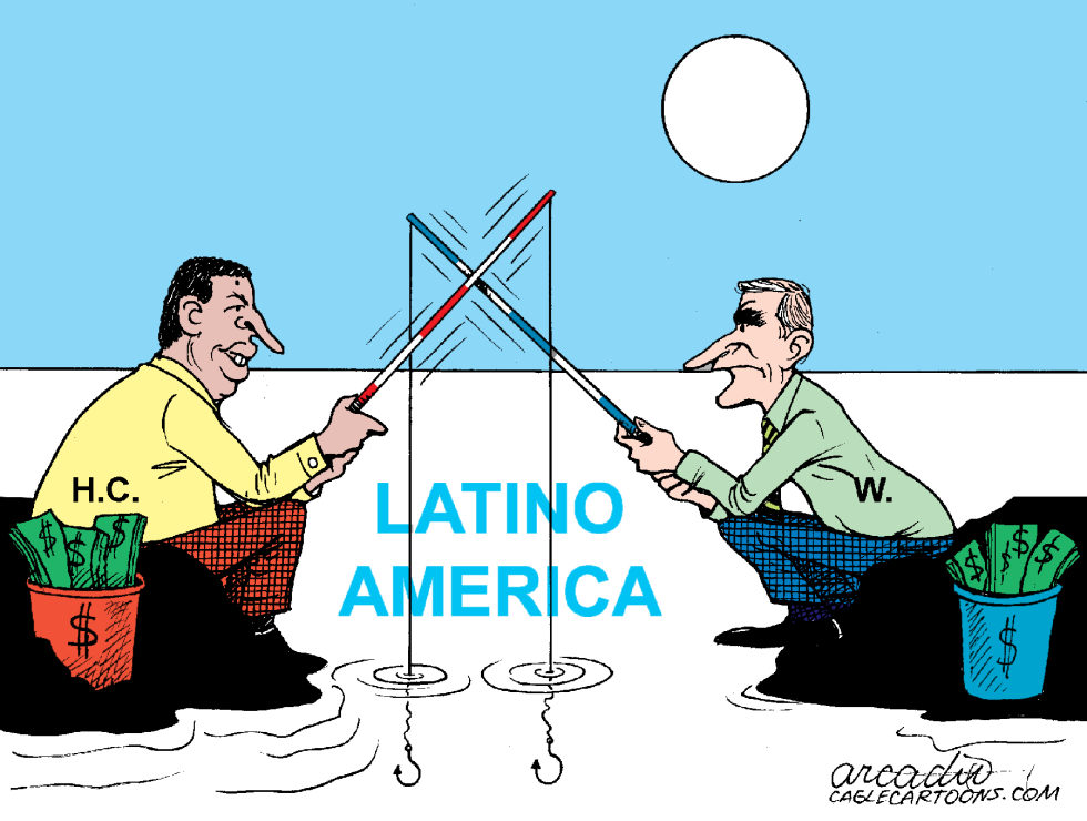 Chávez y Bush pescando influenciascol