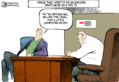 CANADA TAX GLITCH by Cam Cardow