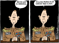 HOMOPHOBE GENERAL PETER PACE  by Bob Englehart