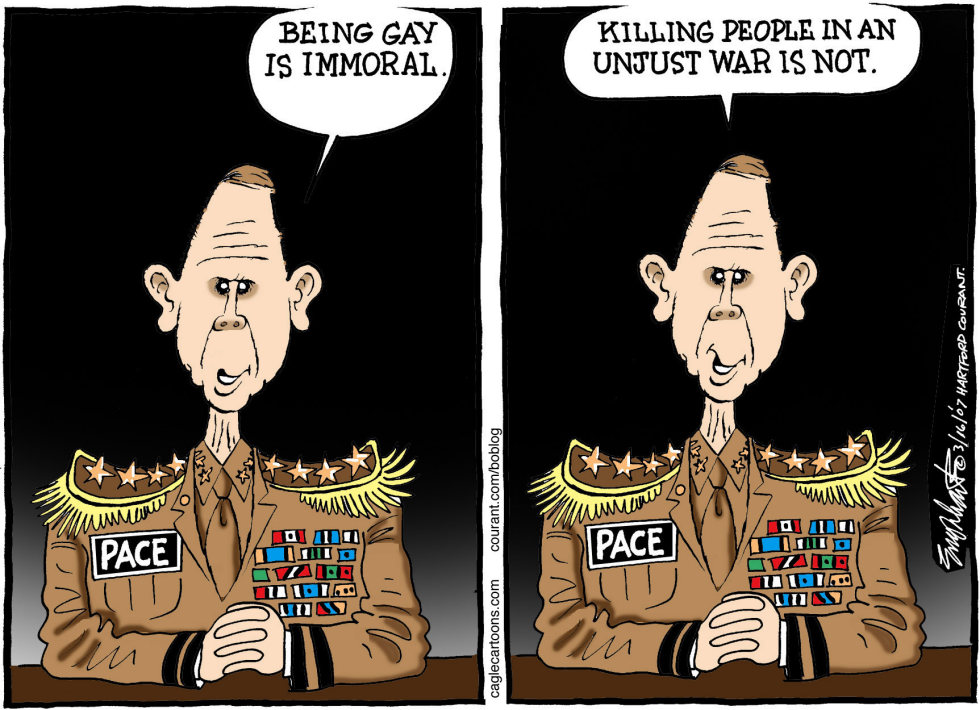  HOMOPHOBE GENERAL PETER PACE by Bob Englehart