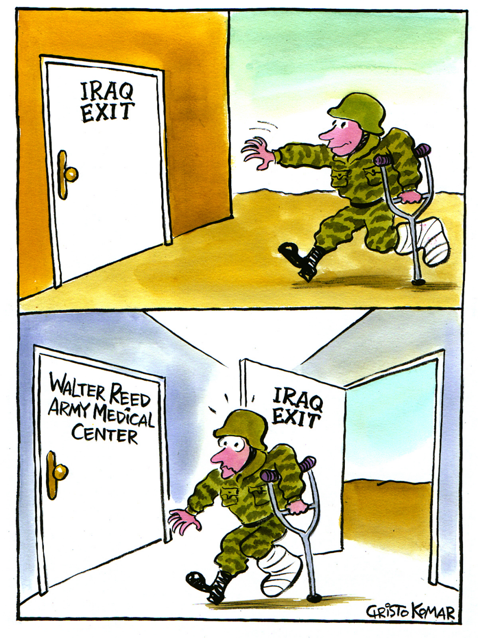  IRAQ WAR EXIT  by Christo Komarnitski