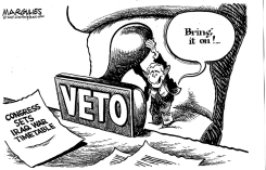 BUSH THREATENS VETO by Jimmy Margulies