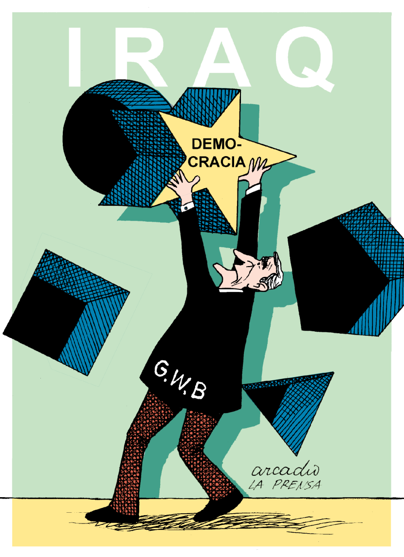 Bush encajando una democracia col