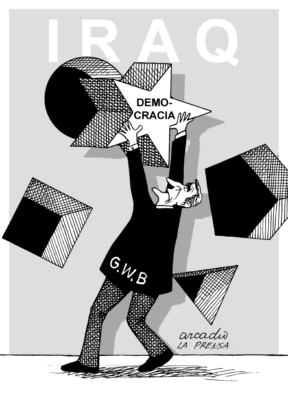 Bush encajando una democracia