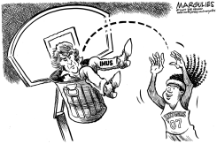 IMUS AND RUTGERS WOMENS TEAM by Jimmy Margulies