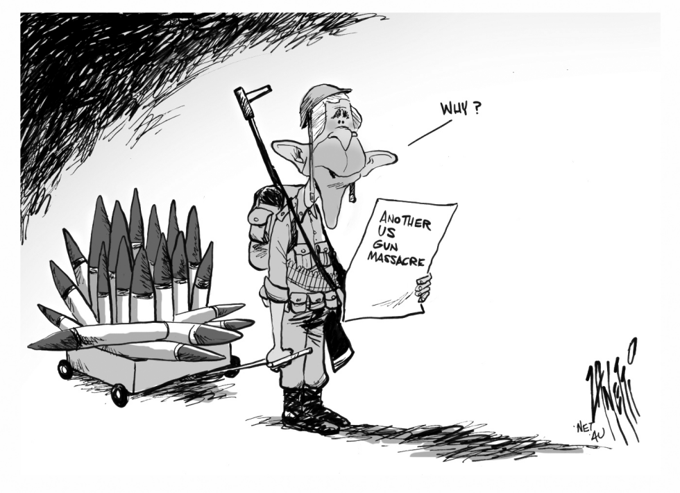 US Campus Massacre bw