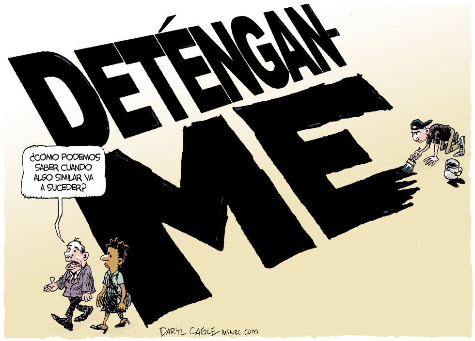  DETENGANME - TIROTEOS EN EL VIRGINA TECH  by Daryl Cagle