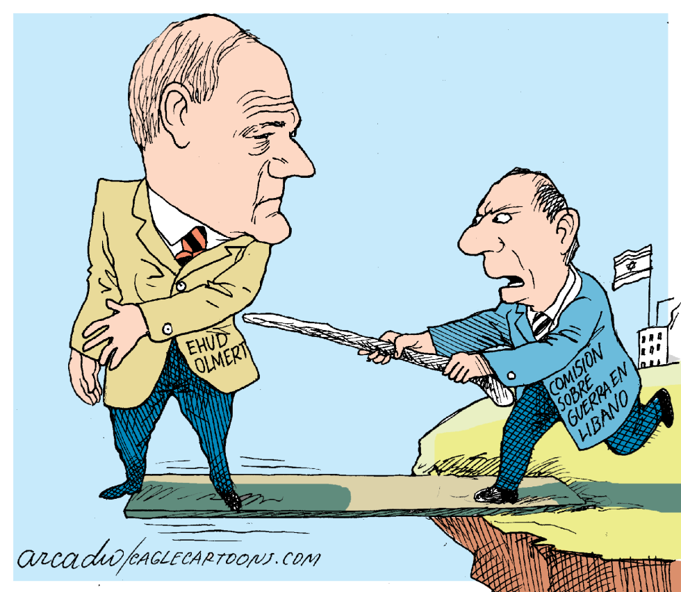 Ehud Olmert en peligro, col.