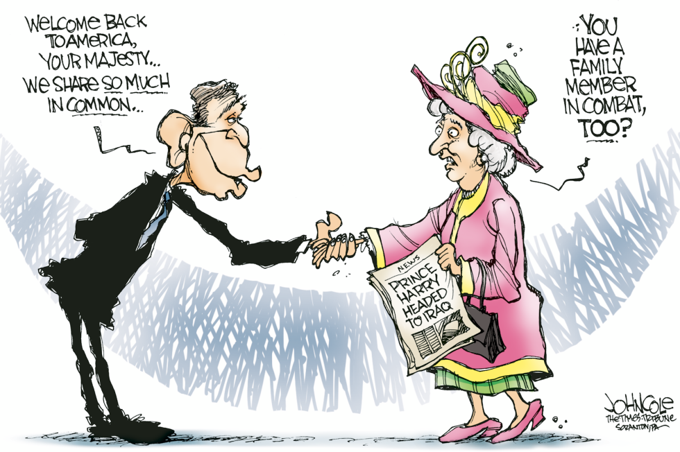 Bush and the Queen -- color