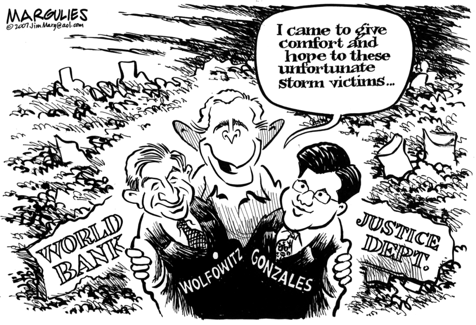 Comforting storm victims