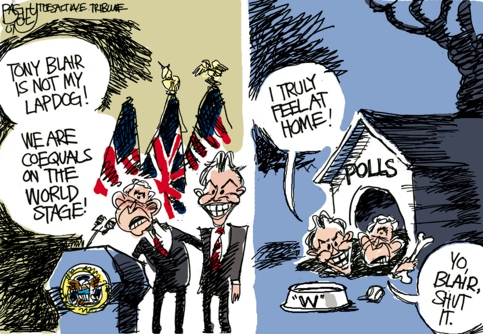Bush and Blair Buddies Color