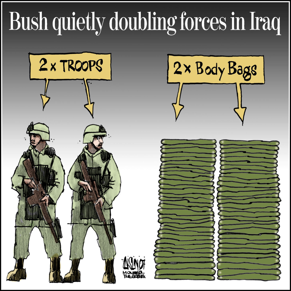 COLOR-Bush doubling troops in Iraq