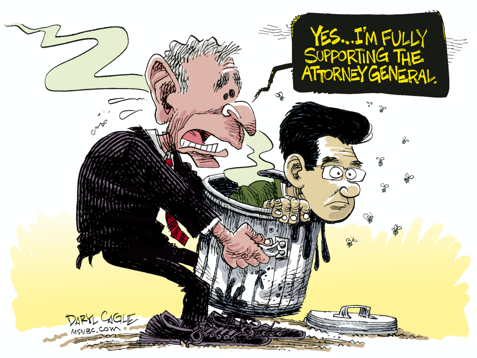  BUSH SUPPORTS GONZALES  by Daryl Cagle