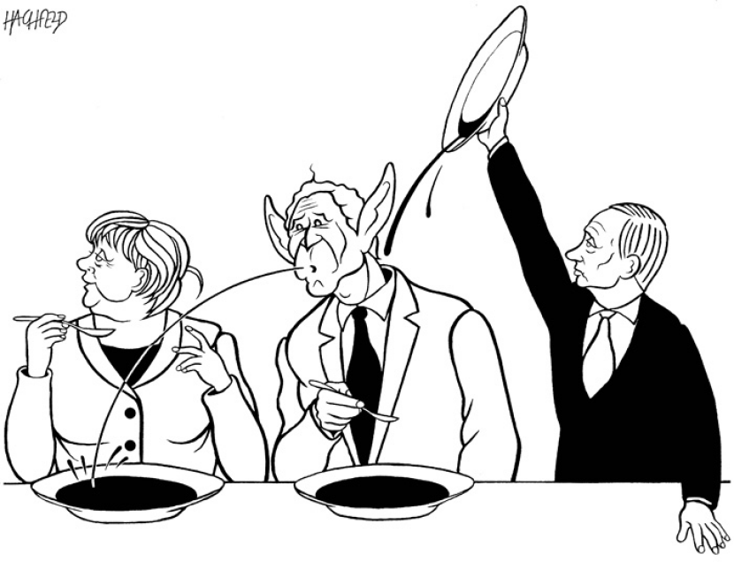 Merkel, Bush, Putin