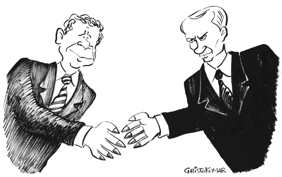  BUSH - PUTIN MEETING - B&W by Christo Komarnitski