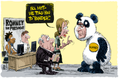 ROMNEY PANDER  by Daryl Cagle