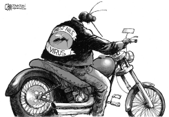 WEST NILE BIKER by Cam Cardow