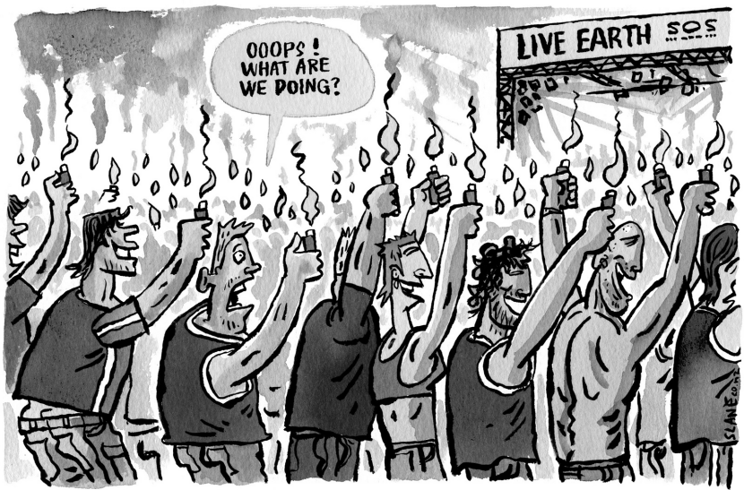 Live earth fans Greyscale