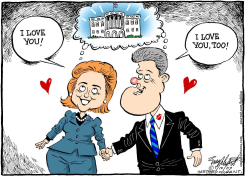CLINTONS IN LOVE by Bob Englehart
