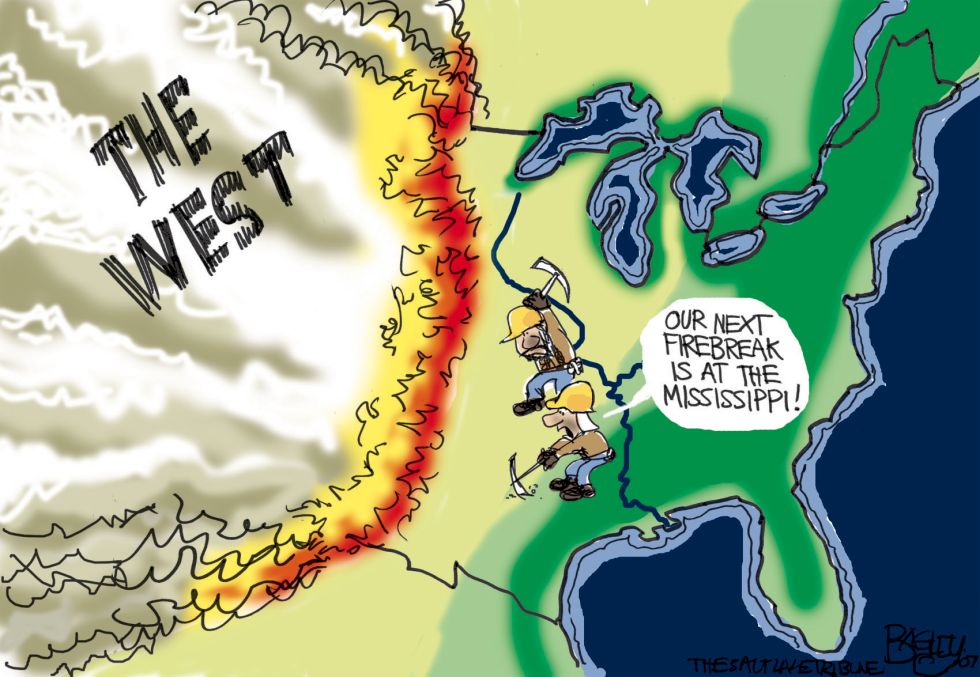  BURNING WEST  by Pat Bagley