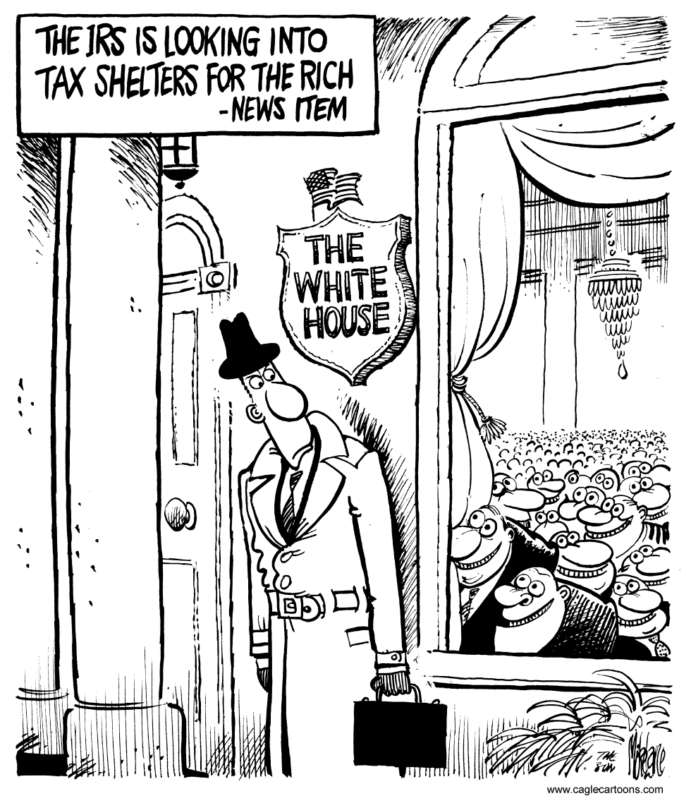  WHITE HOUSE TAX SHELTERS by Mike Lane