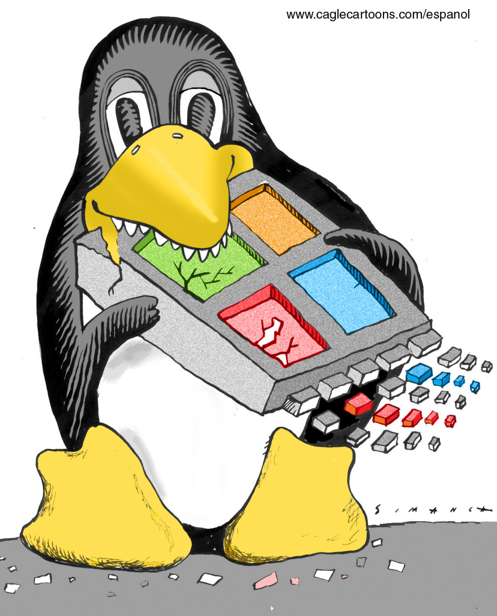  LINUX EATING WINDOWS by Osmani Simanca