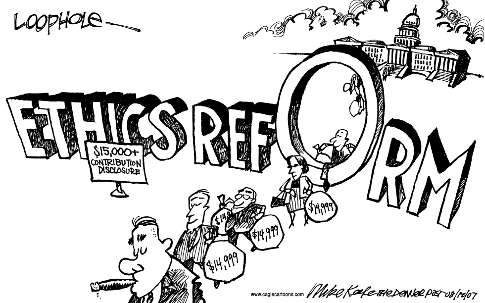  ETHICS REFORM LOOPHOLE by Mike Keefe