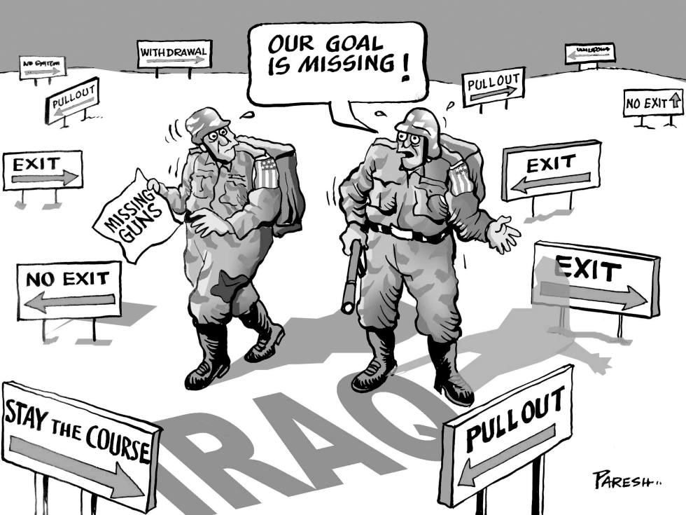Missing guns in Iraq, b&w