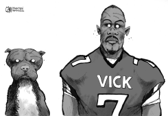 MICHAEL VICK by Cam Cardow