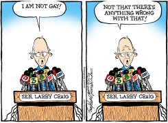SENATOR LARRY CRAIG  by Bob Englehart