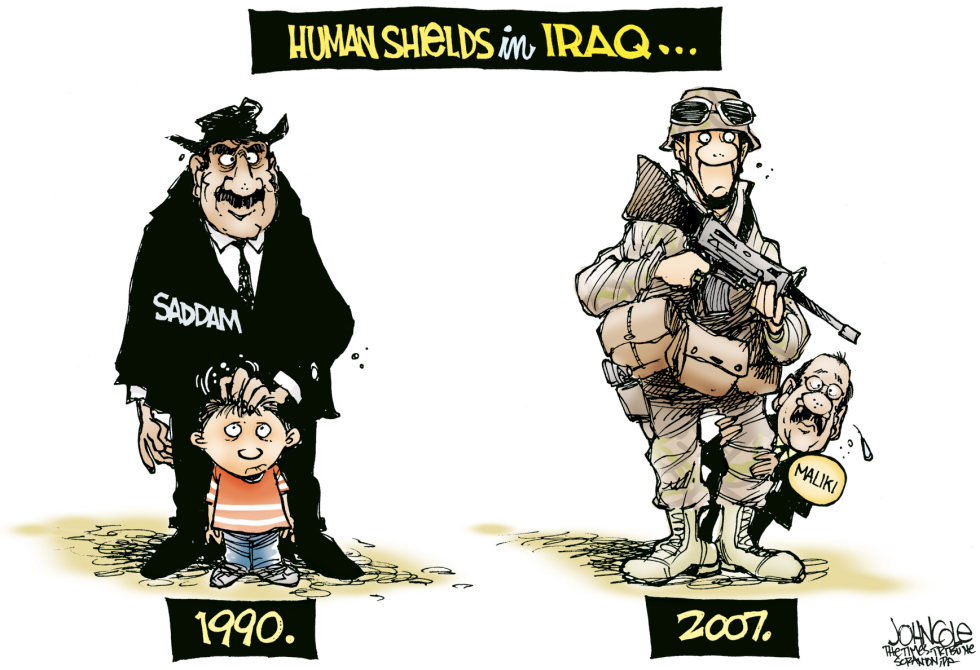  IRAQ HUMAN SHIELDS by John Cole