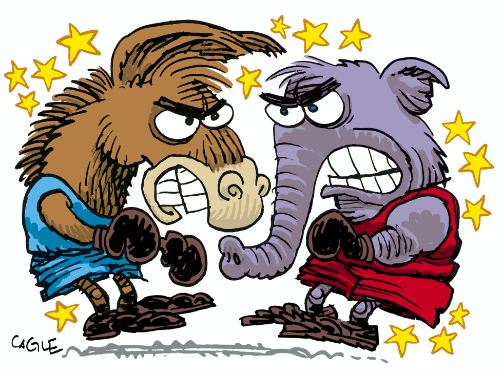  ELEPHANT VS DONKEY  by Daryl Cagle