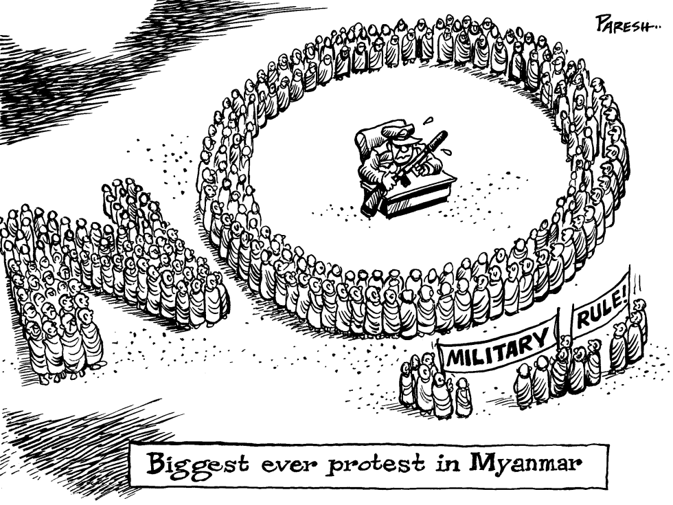  BIGGEST PROTEST IN MYANMAR by Paresh Nath