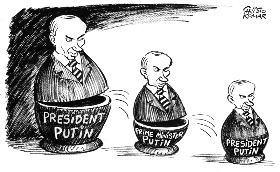 Putins Matryoshka Nesting Dolls - B&W