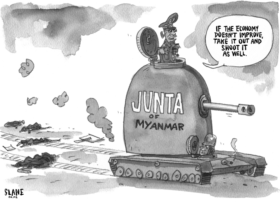 Junta Runs Down Myanmar GREYSCALE
