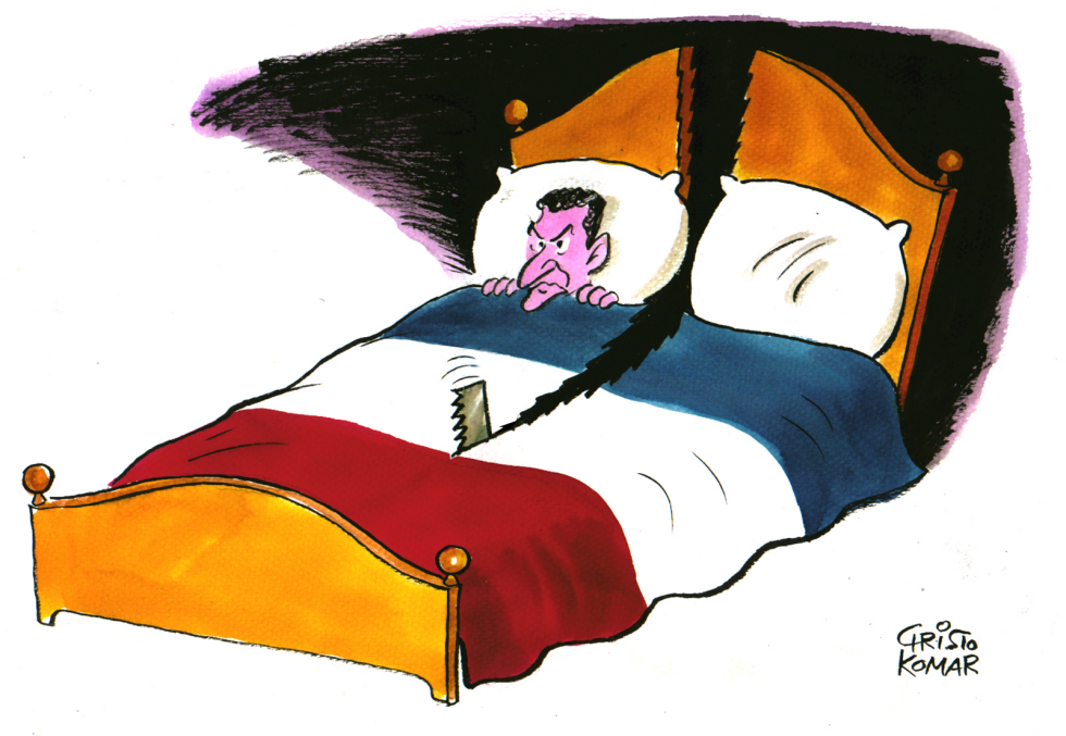 Sarkozy in the bed - COLOR