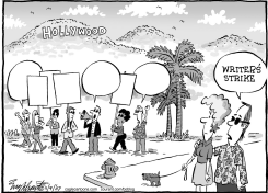 WRITERS STRIKE by Bob Englehart