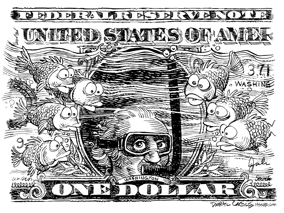  DOLLAR SUBMERGED by Daryl Cagle