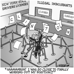 HILLARY AT THE NEW YORK DMV by R.J. Matson
