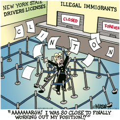 HILLARY AT THE NEW YORK DMV by R.J. Matson