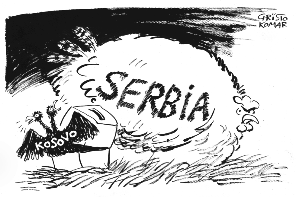 Kosovo independence - B&W