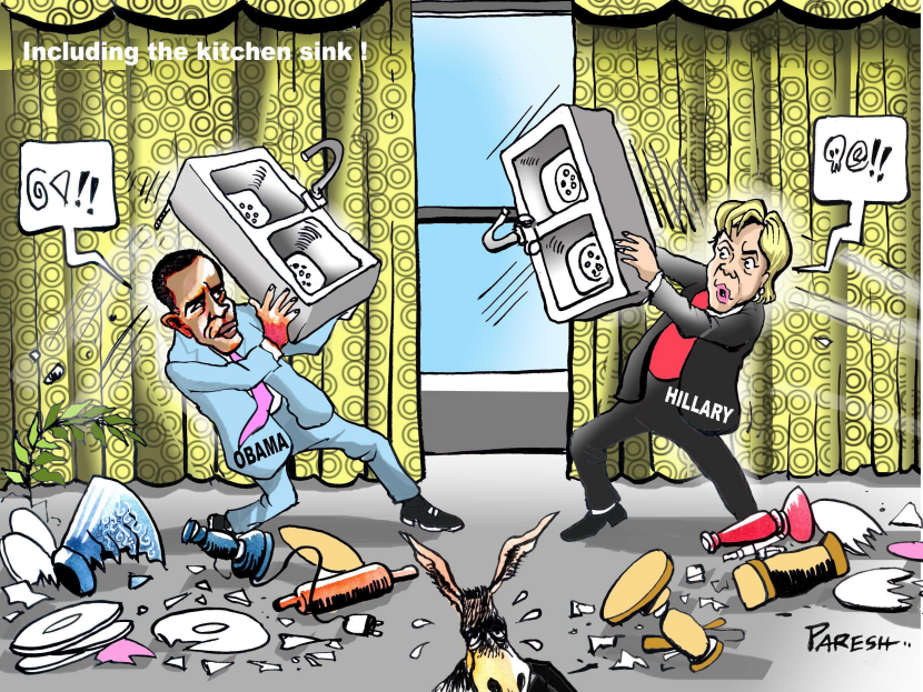 Hillary, Obama fight