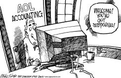AOL YOUVE GOT SUBPOENAS by Mike Keefe