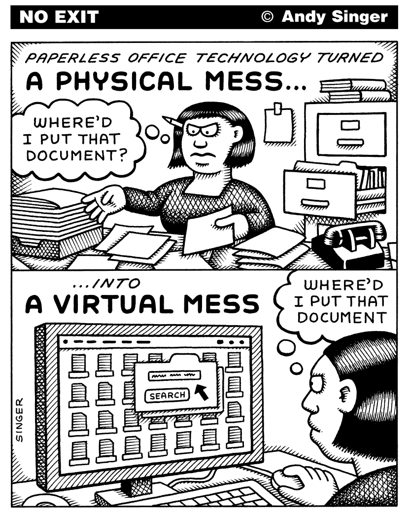 Computer Virtual Mess like Physical Paper Mess